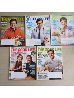 Dr. Oz The Good Life Magazines July-December 2015 Set of 5 Vol. 2 Issues 6-10
